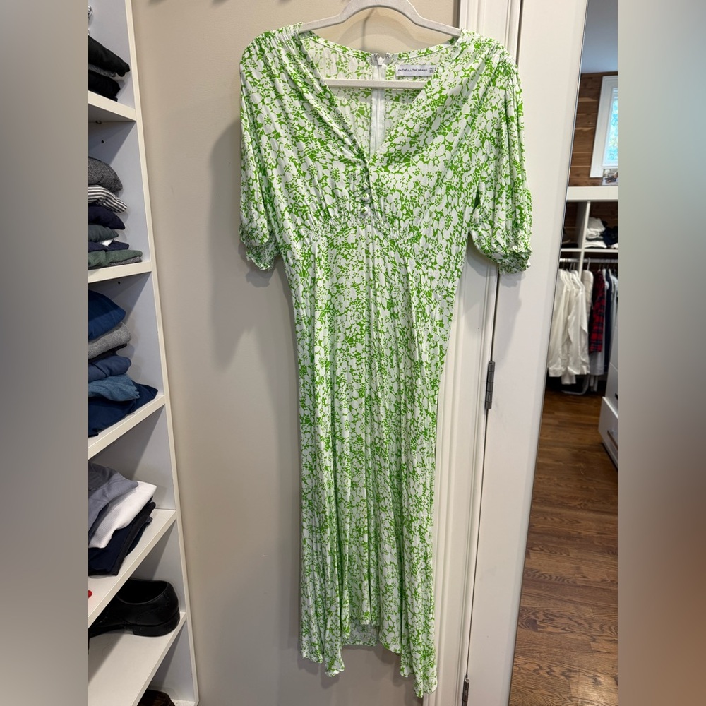 Faithfull the Brand Green Floral Maxi Dress